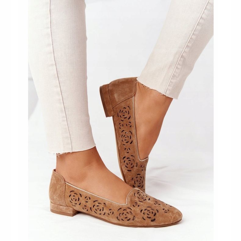 Openwork Loafers Sergio Leone BL627 Red brown 2