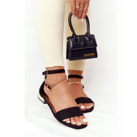 Sandals On Gold Heels Vinceza 21-17119 Black 2