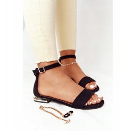 Sandals On Gold Heels Vinceza 21-17119 Black 1