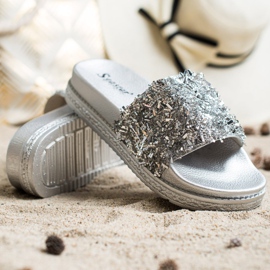 Seastar Fashion Crystal Slippers grey 1