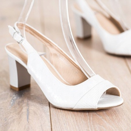 SHELOVET Elegant high-heeled sandals white 1