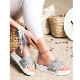 Seastar Fashionable Slippers On The Platform white silver 2