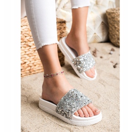 Seastar Fashionable Slippers On The Platform white silver 1