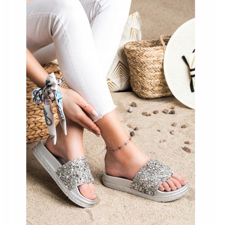 Seastar Fashionable Slippers On The Platform silver 1