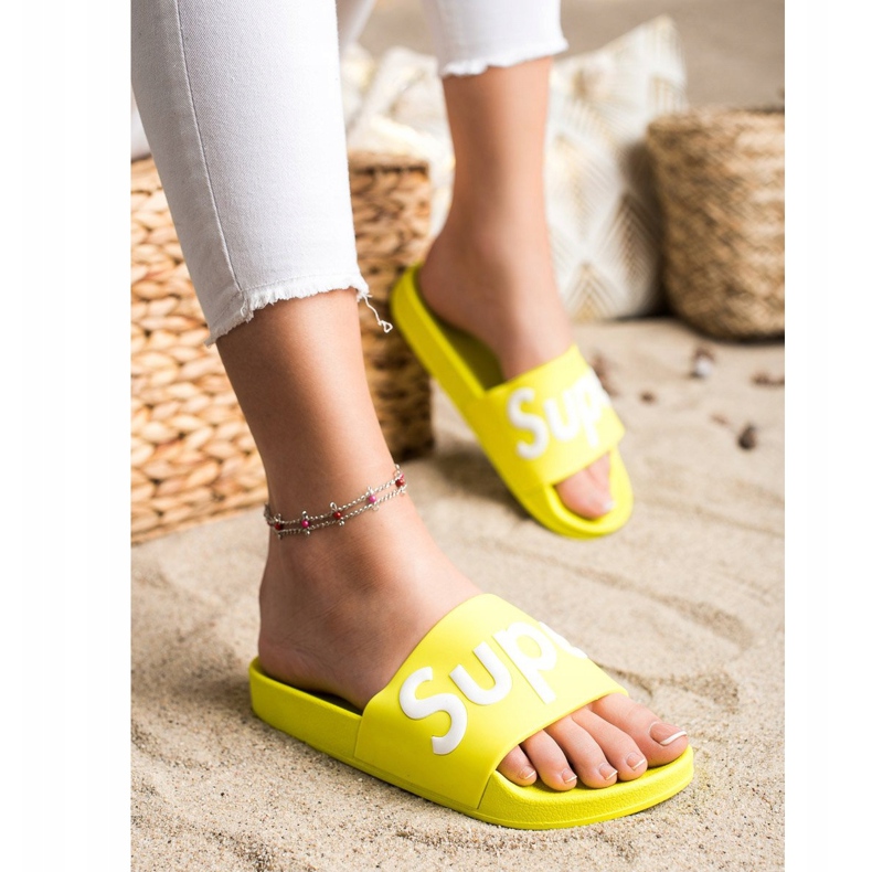 Seastar Super Rubber Slippers green yellow 2
