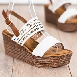 S. BARSKI White Sandals On Wedge S.BARSKI brown 1