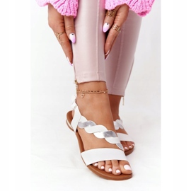 Leather Sandals Vinceza 21-17117 White and Silver 2