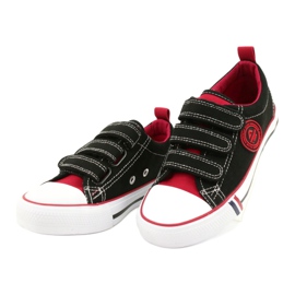 American Children's Sneakers With Velcro American Club LH61 Black-Red 1