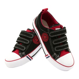 American Children's Sneakers With Velcro American Club LH61 Black-Red 3