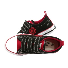 American Children's Sneakers With Velcro American Club LH61 Black-Red 4