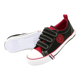 American Children's Sneakers With Velcro American Club LH61 Black-Red 2