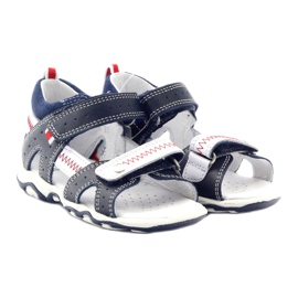 Leather sandals for Velcro 81824 navy/red Bartek blue 4 Leather sandals for Velcro 81824 navy/red Bartek blue 4