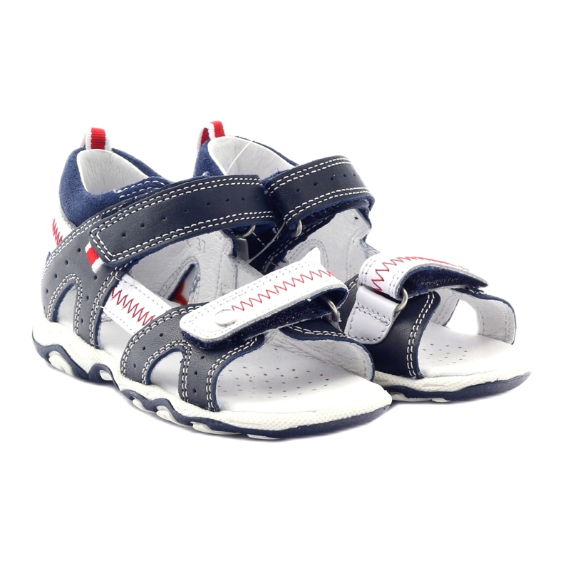 Leather sandals for Velcro 81824 navy/red Bartek blue 4 Leather sandals for Velcro 81824 navy/red Bartek blue 4
