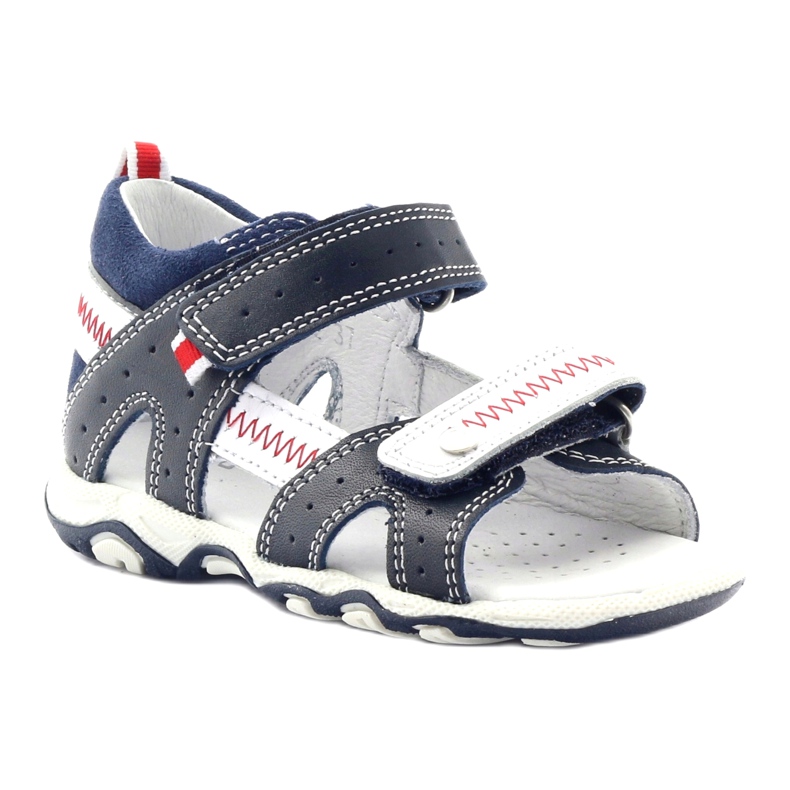 Leather sandals for Velcro 81824 navy/red Bartek blue 1 Leather sandals for Velcro 81824 navy/red Bartek blue 1