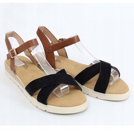 Black women's sandals 1031-15 Black brown 1