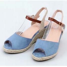 Open toe blue espadrilles 77-207 Blue beige brown 1 Open toe blue espadrilles 77-207 Blue beige brown 1