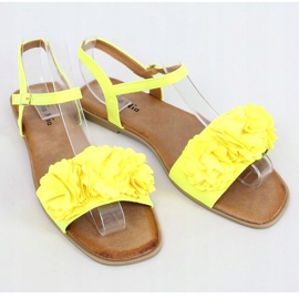 Yellow sandals for women with flowers PA-370 Yellow 1