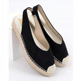 Black M-518 Black espadrilles with open heels 1