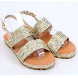 Gold WL1593 Gold braided sandals golden 1