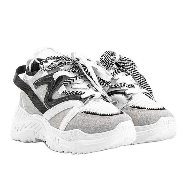 Gray sneakers on a thick Aracela sole grey 1