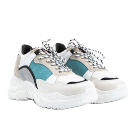 Beige sneakers with a thick Joana sole 1