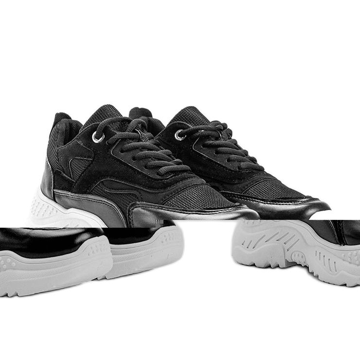 Black sneakers with a thick Kail sole 1