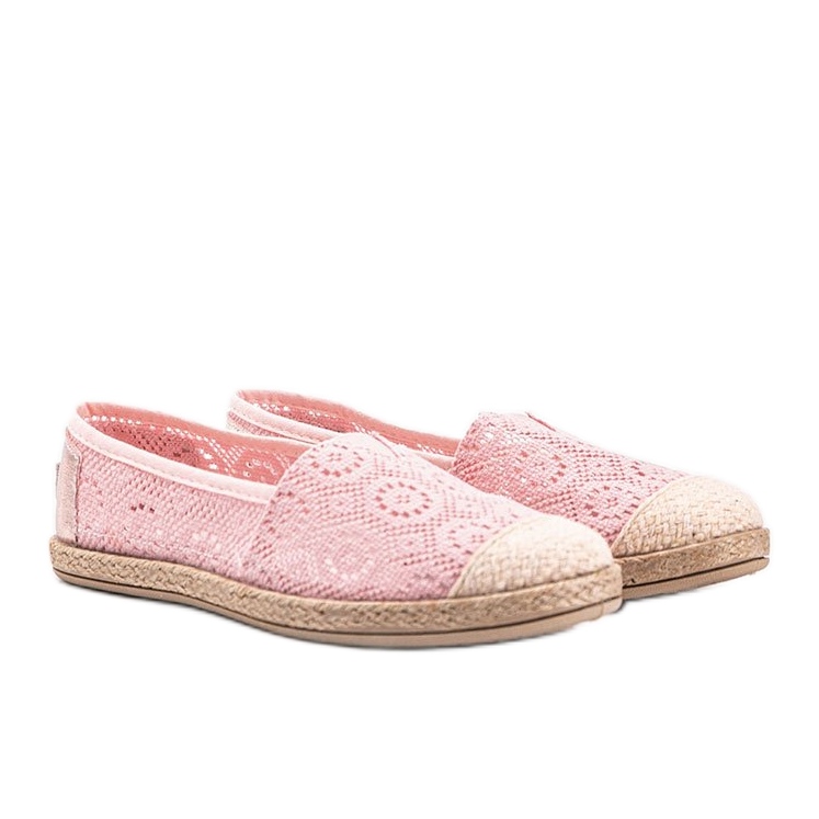 Mandy's pink fabric espadrilles 1