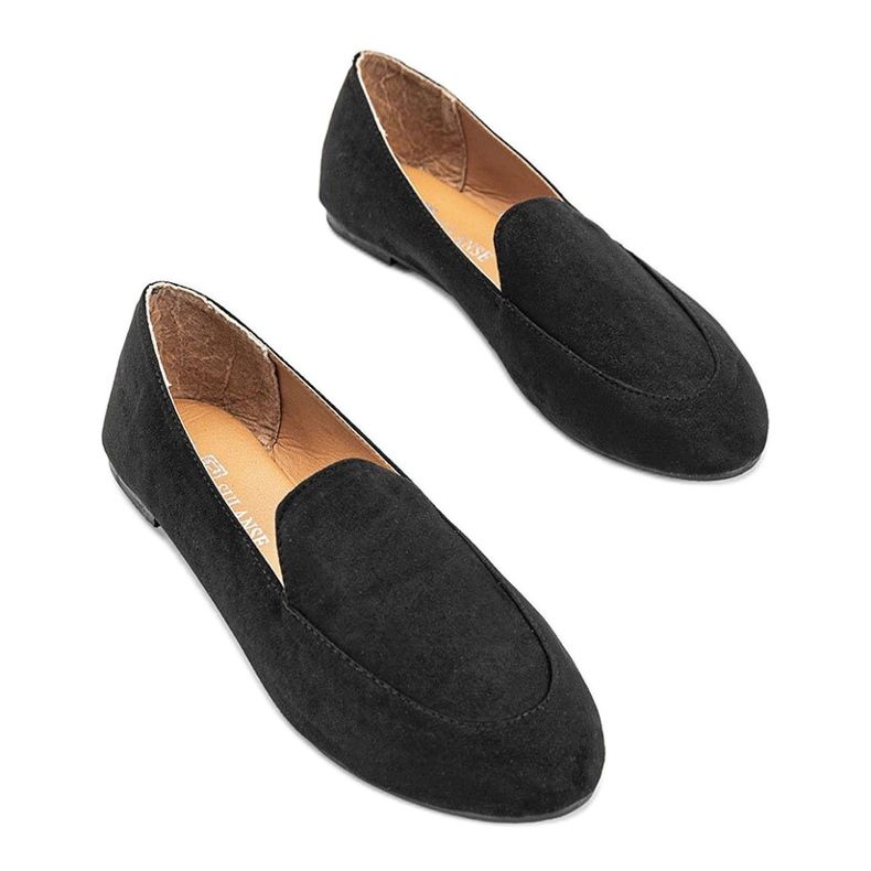 Black loafers in eco suede from Devyn 1