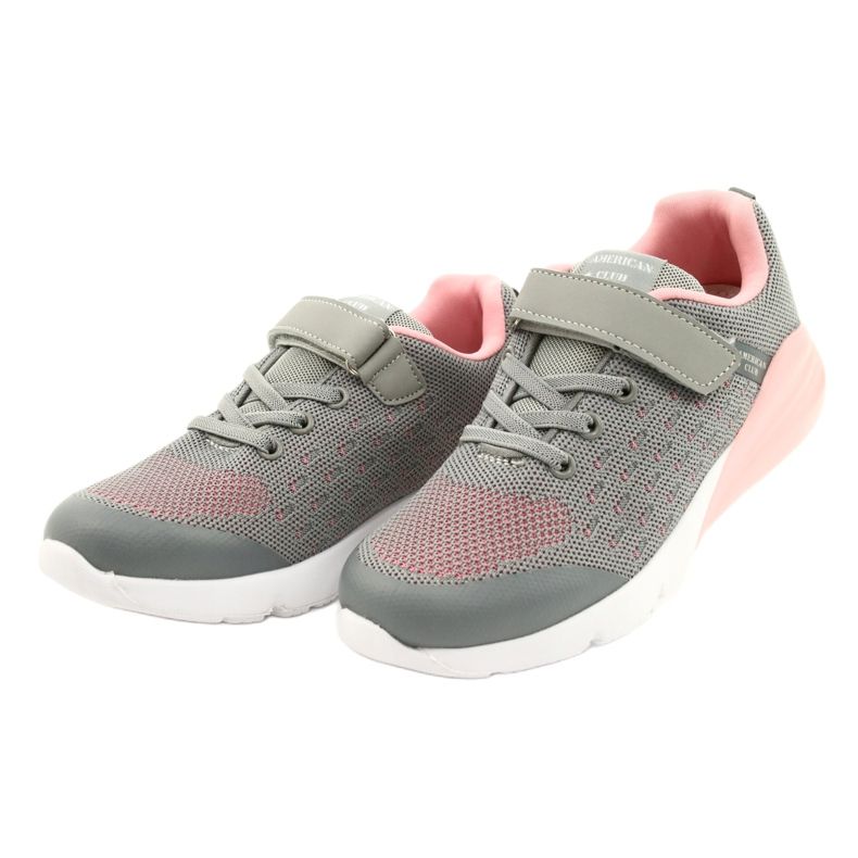 American Club Girls' Sport shoes with Velcro RL11 Gray-Pink grey 1 American Club Girls' Sport shoes with Velcro RL11 Gray-Pink grey 1