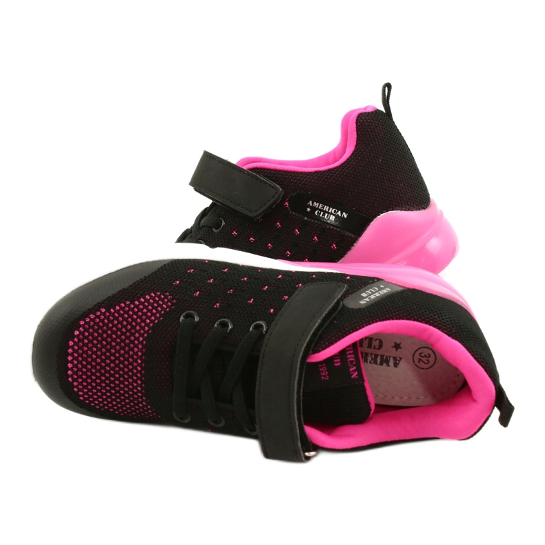 American Club Girls' Sport Shoes With Velcro RL11 Black / Pink 4