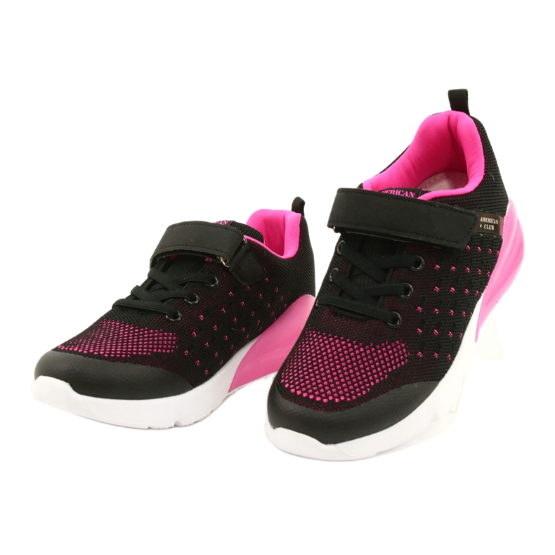 American Club Girls' Sport Shoes With Velcro RL11 Black / Pink 1