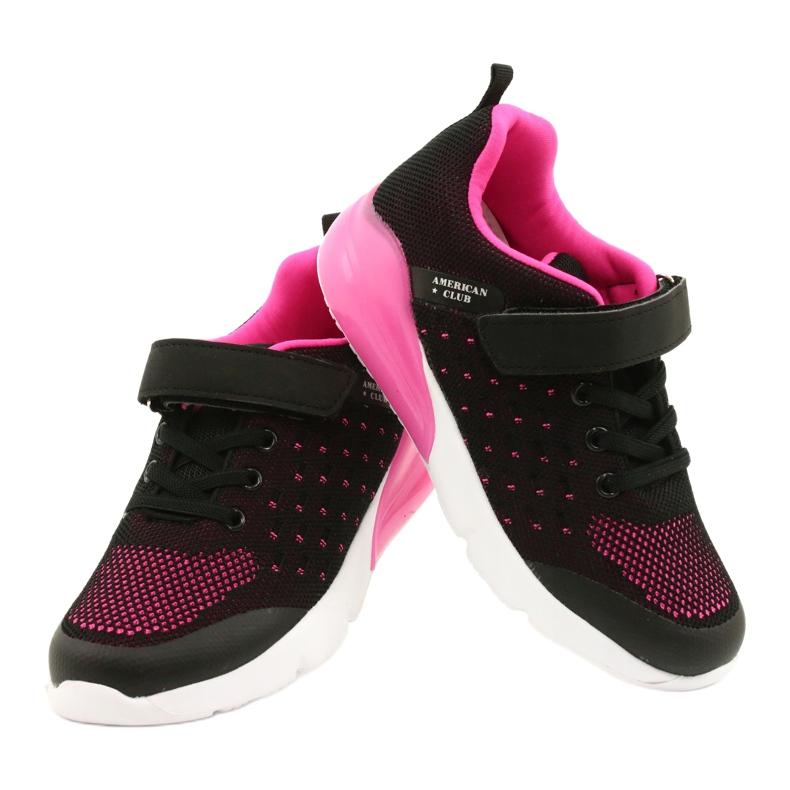 American Club Girls' Sport Shoes With Velcro RL11 Black / Pink 3