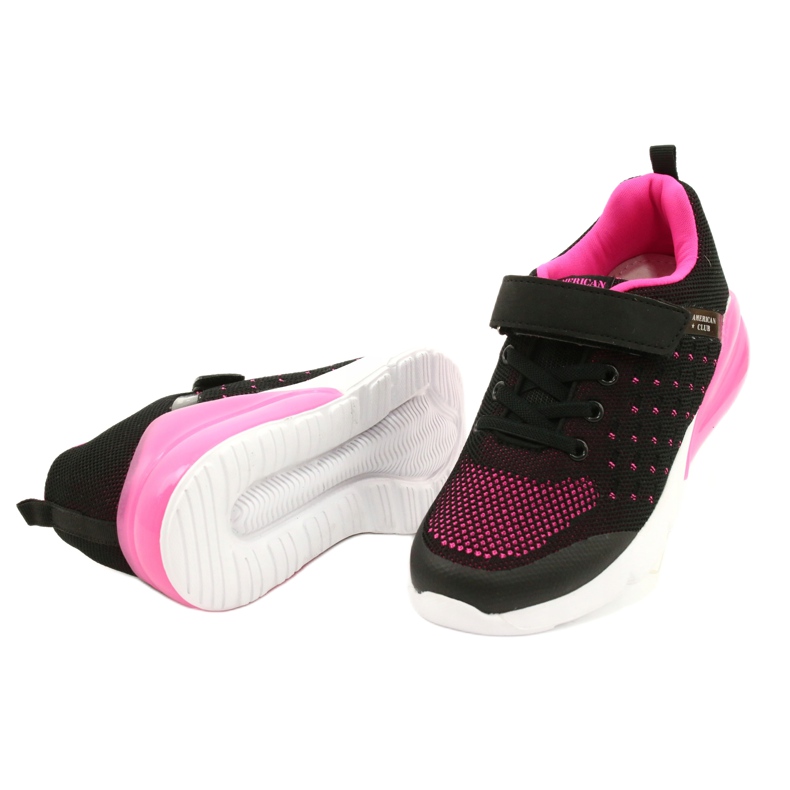 American Club Girls' Sport Shoes With Velcro RL11 Black / Pink 2