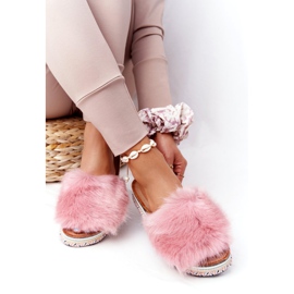 Seastar Pink Adventure Platform Slippers with Fur 3