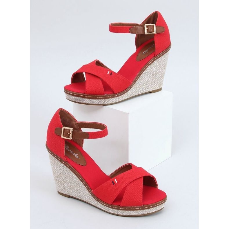 Red wedge sandals BL-70 Red 1