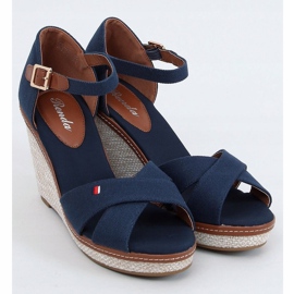 Wedge sandals BL-70 Navy navy blue 1