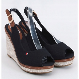 Black sandals on wedges BL-71 Black 1