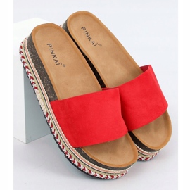 Red cork slippers LS015 Red 1