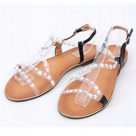 Black sandals with a silicone strap 1BP-0050 Black 1