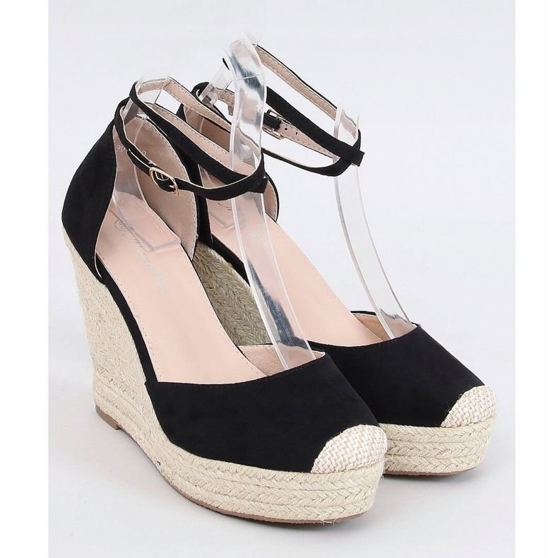 Black Espadrilles on a wedge heel 3010 Black 1