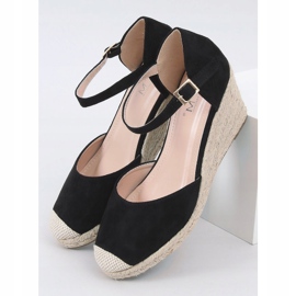 Black Espadrilles on wedges 77-199 Black 1