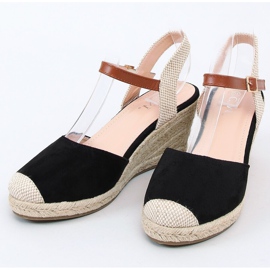 Black Espadrilles on wedges 77-206 Black beige brown 1 Black Espadrilles on wedges 77-206 Black beige brown 1
