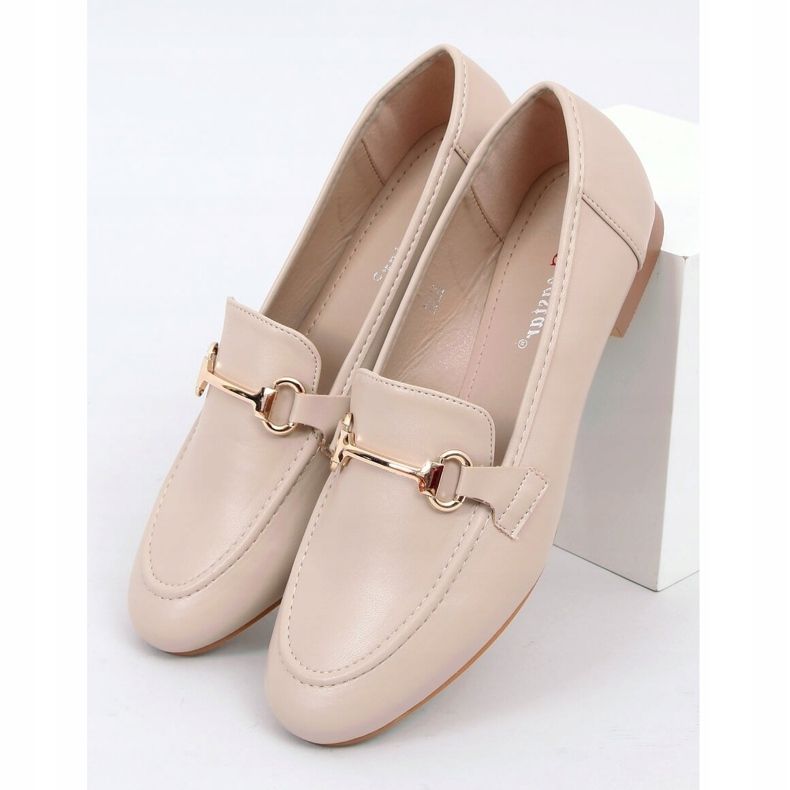 Ladies' beige loafers T392 Beige 1