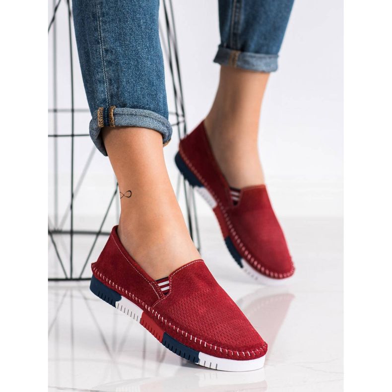 ARTIKER Leather Slipons On The Platform red 1