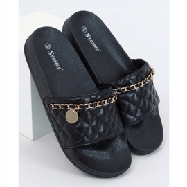 Black CK189P Black slippers golden 1