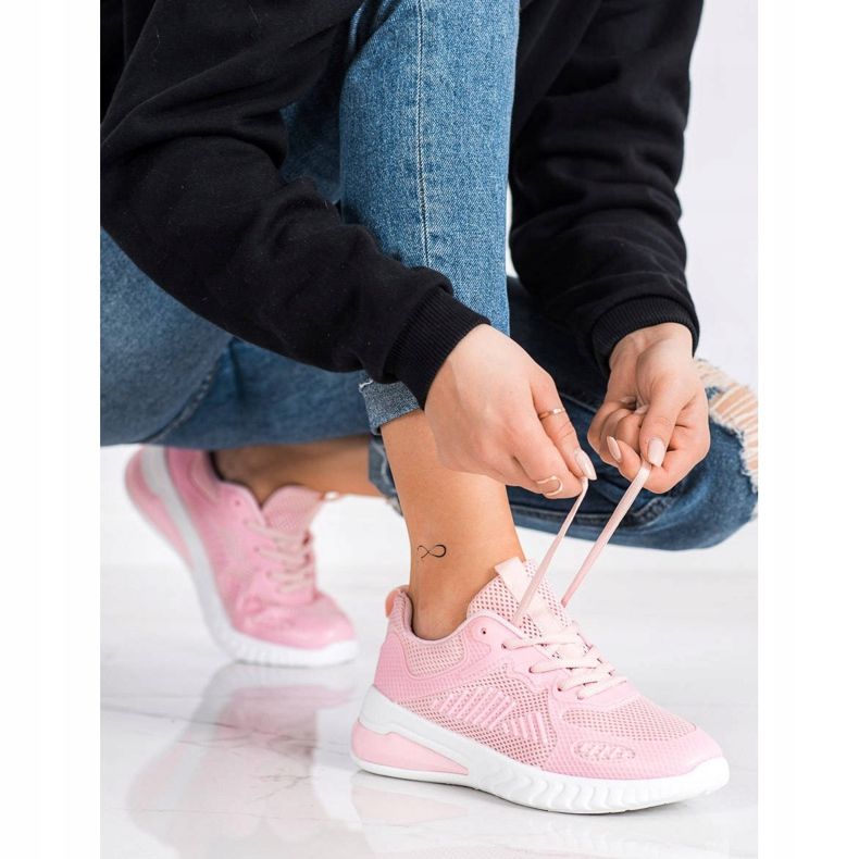 SHELOVET Openwork Sport Shoes pink 1 SHELOVET Openwork Sport Shoes pink 1