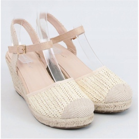 Espadrilles on a beige wedge DZ8006 Beige ecru 1