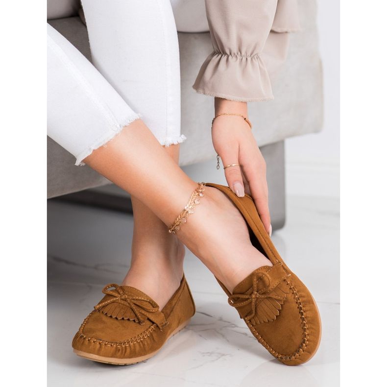 Diamantique Classic brown loafers 1