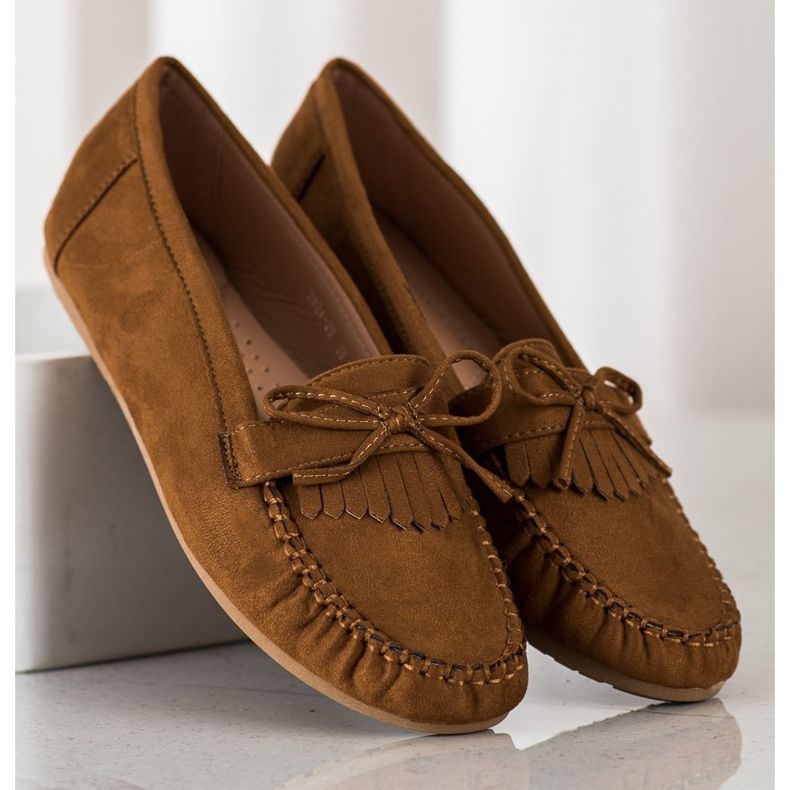 Diamantique Classic brown loafers 2