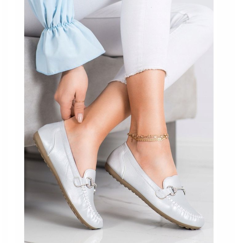 Queentina Elegant Loafers With Cubic Zirconia silver 1